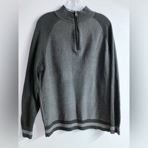 Park Slope Men’s Pullover Quarter Zipper Sweater, Medium, Grays